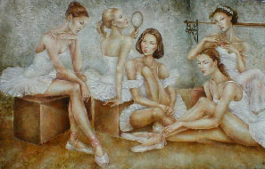 ballerinas oil picture