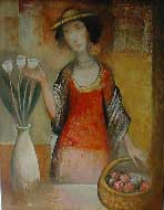 Modern painting of a woman