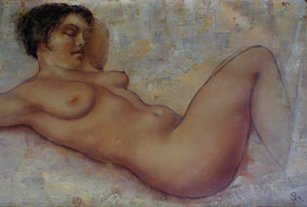 naked woman painting