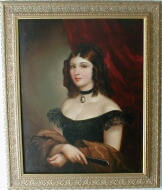 antique old painting: the portrait of a lady
